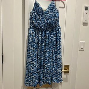 Banana Republic Blue Print Midi Dress
